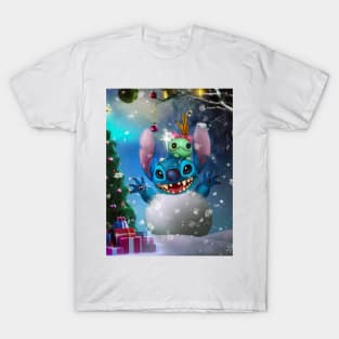 Stitch, play snowballs T-Shirt